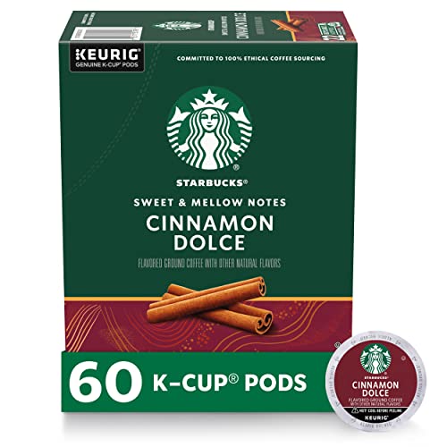 Starbucks Cinnamon Dolce Flavored K-Cup Pods - 10 Count Pack of 6, 60 Total - Compatible with Keurig Brewers