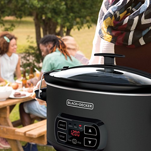 Black+Decker 7-Quart Chalkboard Slow Cooker - Standard Model with Lid Holder and 3 Settings
