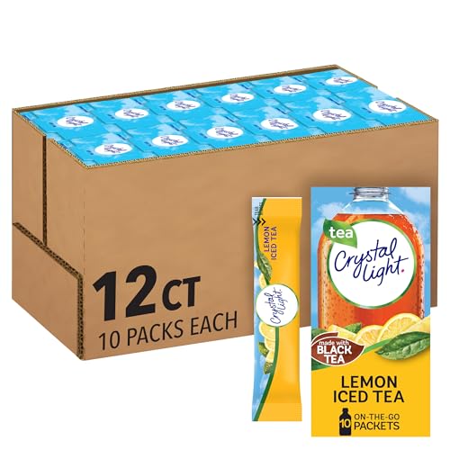 Crystal Light Lemon Iced Tea Powdered Drink Mix Pack of 12 - 0.7 Ounce On-the-Go Singles