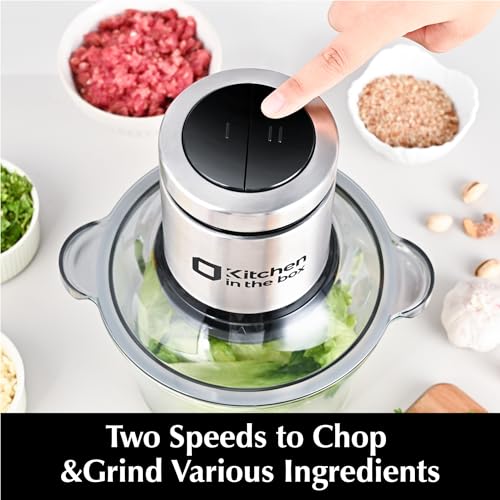 Kitchen in the Box 8-Cup Dual Bowl Food Processor & Meat Grinder, Black