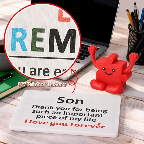 Son Gifts Puzzle Decor Plaque from Mom Dad – Thank You Forever Gift for Son (Variation: Son)
