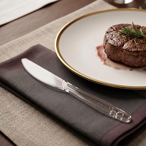 Disposable Heavy Duty Plastic Knives Set - 1000 Count, Food Safe & Heat Resistant