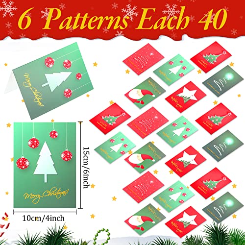 Crtiin 240-Piece Christmas Cards with Envelopes & Stickers, Classic Edition