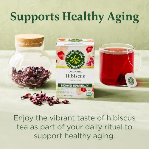 Traditional Medicinals Organic Hibiscus Tea Bags - 96 Count, Pack of 6 - Tart & Fruity Herbal Infusion