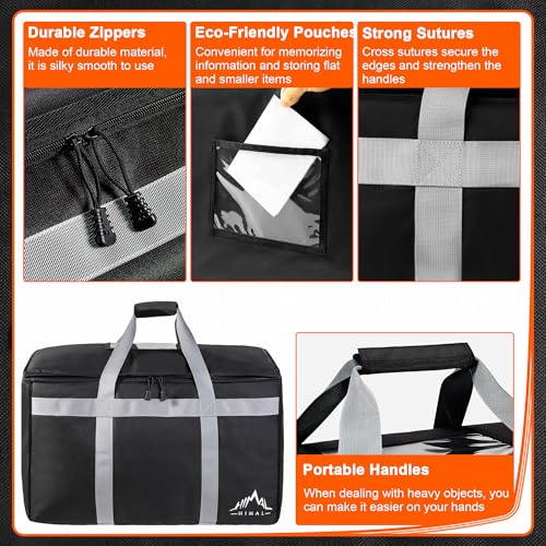 Himal Outdoors Black Insulated Food Delivery Bag XXXL 23x15x14 inches for Hot Cold Food