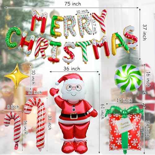 Christmas Decorations Balloons, 14PCS Christmas Party Decorations Balloon Creating a Festive Atmosphere Indoor Outdoor