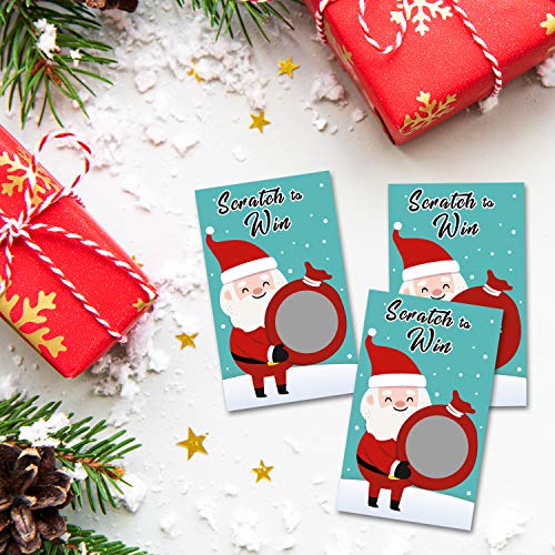 Yangmics Christmas Scratch Off Cards - 40 Pcs Family Party Game Includes 5 Winners 2 x 3.5 in Color 1