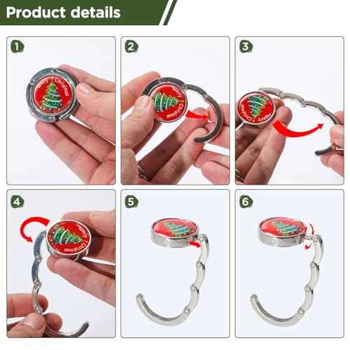 COTOPHER Christmas Stocking Holders for Mantle Set of 3, Non-Slip Handbag Hook Holder Bag Hanger, Fireplace Stocking Hooks for Mantel Santa Claus Xmas Decoration Party Decor Silver Flat Weighted