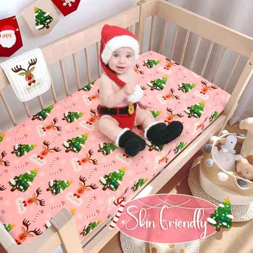 UOMNY Crib Sheet Christmas Fitted Crib Sheets Baby Sheet for Standard Crib and Toddler Mattresses Nursery Bedding Sheet Crib Mattress Sheets for Boys and Girls 1 Pack Space Toddler Sheet