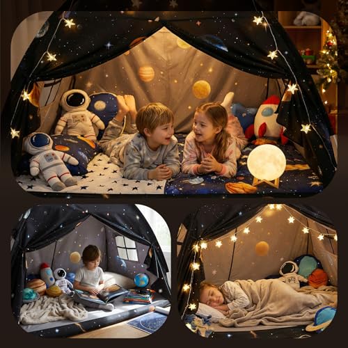 Large Galaxy Toddler Bed Canopy Tent for Full Mattress – Kids Indoor Privacy Sleep Tent