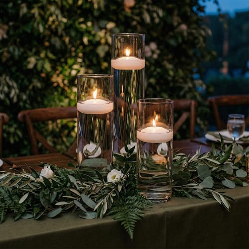 Floating Candles 3 Inch White Pack of 36 Unscented Wax Discs - Long Burn Time