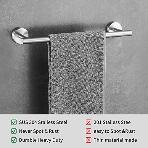 Brushed Nickel Bathroom Hardware Set 10 Pieces - 16 Inch Towel Bar & Accessories