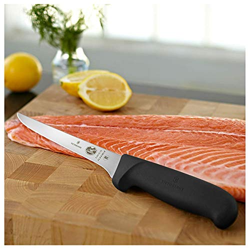 Victorinox Fibrox 6 Inch Flexible Boning Knife Straight Blade Black - Professional Chef-Quality Kitchen Tool