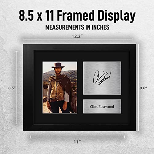 Clint Eastwood Autograph Print in Black Framed 8.5x11, US Letter Signed Memorabilia