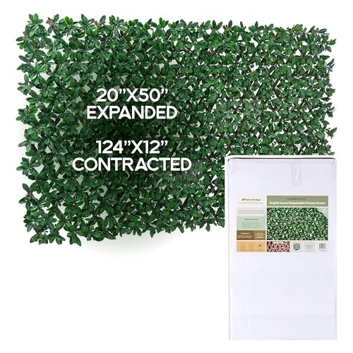 NatraHedge 20x50 Faux Privacy Grass Wall Ficus Leaf Decor - Outdoor Garden Screen