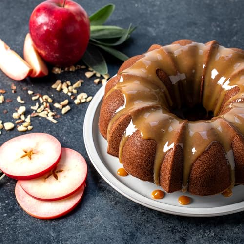 15-Cup Cast Aluminum Bundt Pan - Nonstick, Intricate Cake Detail, Silver