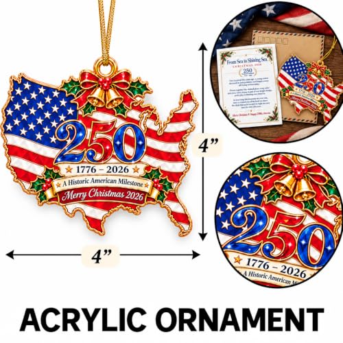 DALIVETO 250th Anniversary Patriotic Christmas Ornament 2026 - Style 2