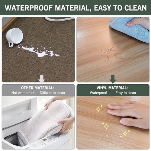TIXPOL Clear 5' x 7' Waterproof Non-Slip Vinyl Floor Mat for Living Room & Kitchen