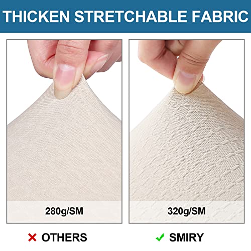 Smiry Waterproof Dining Chair Seat Covers Set of 6 - Beige