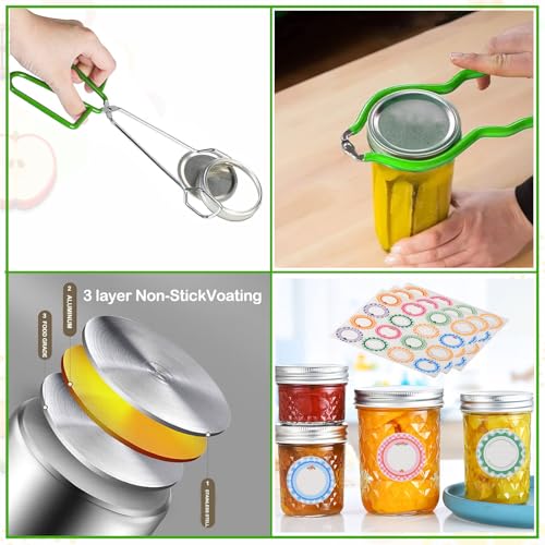 Green Stainless Steel Water Bath Canning Pot 20 Quart with Accessories - Starter Kit