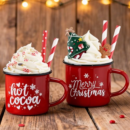 Jingmore 2 Pcs Christmas Coffee Bar Decor with Faux Whipped, 2.4 x