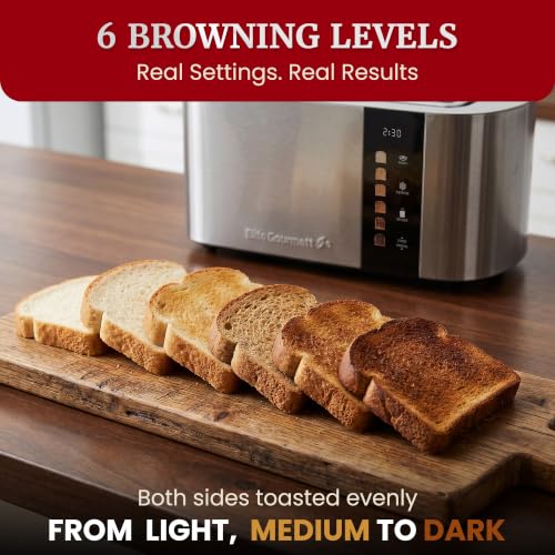 Stainless Steel 4-Slice Long Slot Automatic Toaster with Digital Touchscreen