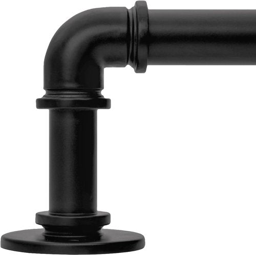 Black Curtain Rods by [Brand Name] - Adjustable 18 to 88 Inch Industrial Design | 1 Inch Diameter, Wall or Ceiling Mounted