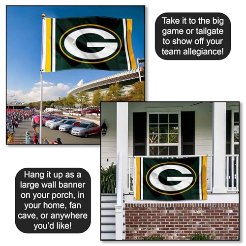 Green Bay Packers 3x5 NFL Football Team Flag - Large Outdoor Banner