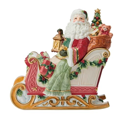 Fitz and Floyd Santa Ceramic Cookie Jar Christmas Treat Storage Decor