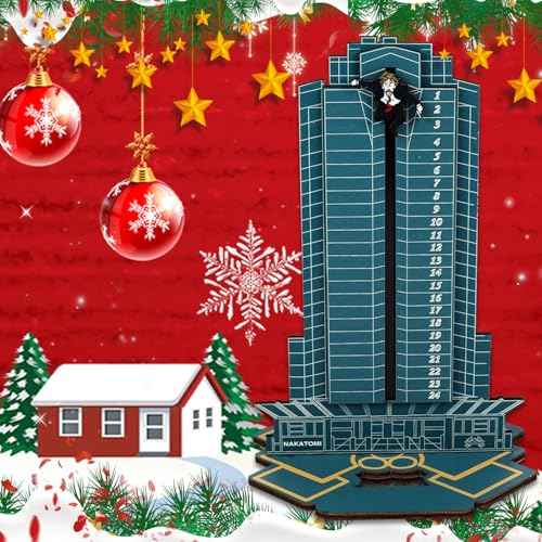 2023 Christmas Die Hard Advent Calendar-Thanksgiving Halloween Christmas Countdown Decoration Calenda£¬Hans Gruber Advent Calendar£¬Hans Gruber Drop from Nakatomi Square, Calendar for Desktop Wooden