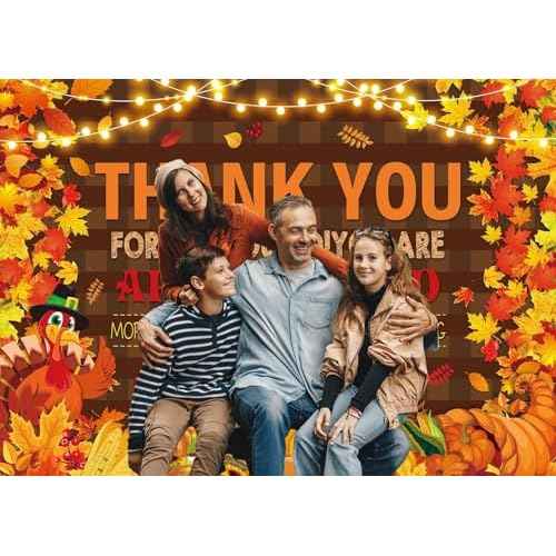 Fall Thanksgiving Backdrop Fall Thank You for All You Do Photography Backgound Thanksgiving Appreciated Friendsgiving Give Thanks Party Decorations Banner Supplies Photo Props (2.1x1.5m)