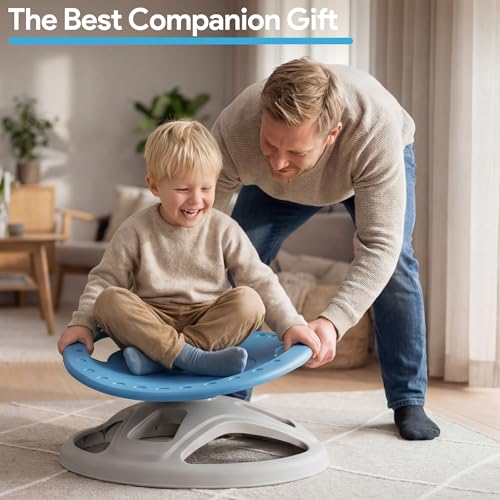 Brelley Blue Sensory Spinning Chair for Kids - Balance & Sensory Play Toy