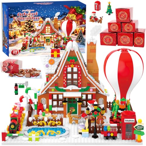 Gingerbread House Advent Calendar 2026 - 24 Building Set for Kids