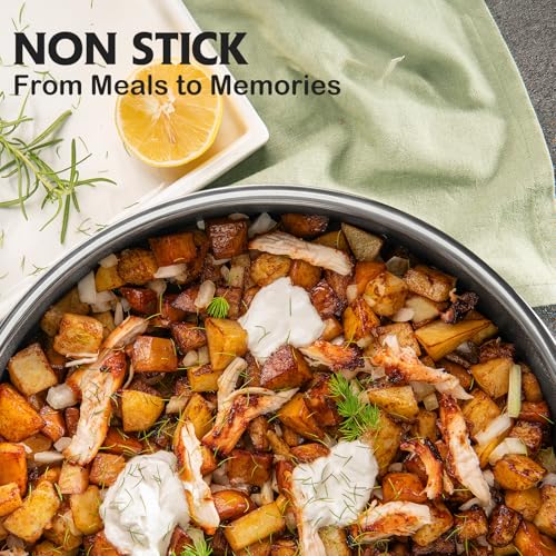 SNOWCLAD 6.5QT Stainless Steel Hybrid Non-Stick Braiser Pan with Lid – Dual Surface, Oven & Induction Safe