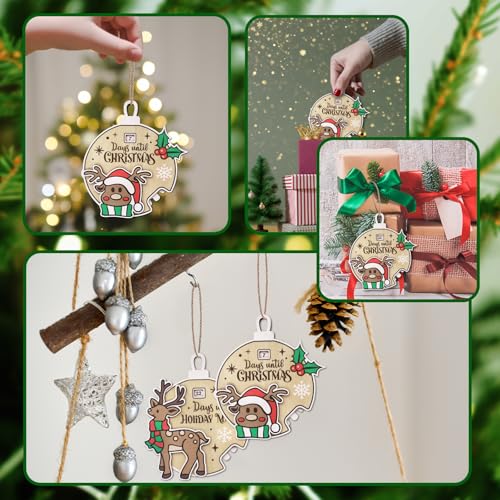 Estivaux 1–25 Countdown Wooden Christmas Ornament Gj-lj-250809 — Elk Snowflake Hanging Decor