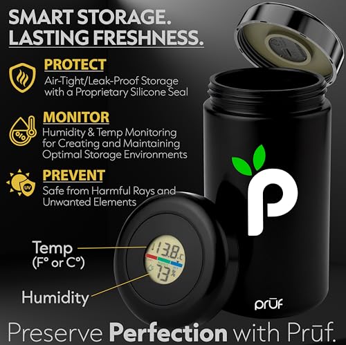 Hygienix Pruf 500ml Airtight Purple Glass Jar with Built-in Hygrometer & Boveda Packs - Variation 5