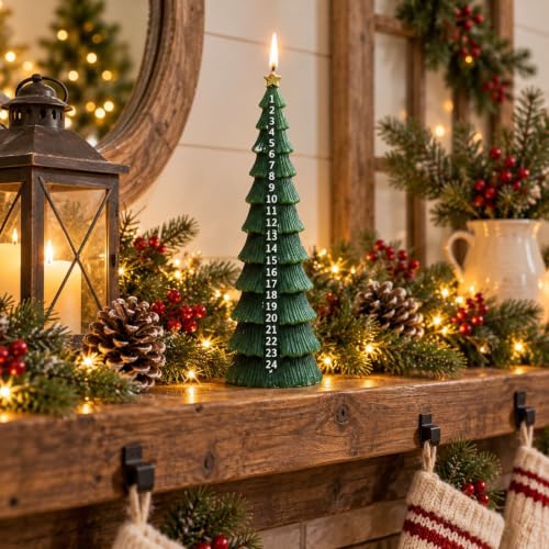 Conelist Advent Calendar Candle Christmas Tree Countdown Candle,