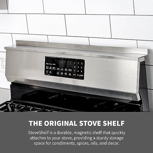 StoveShelf 30-Inch Stainless Steel Magnetic Over Stove Spice Rack Organizer