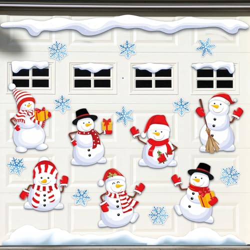 27Pcs Christmas Refrigerator Magnets Snowman Snowflake Holiday Decor