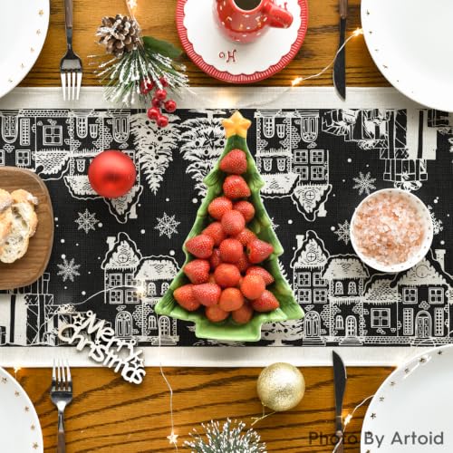 Artoid Mode Silhouette 13x72 Inch Table Runner – Black