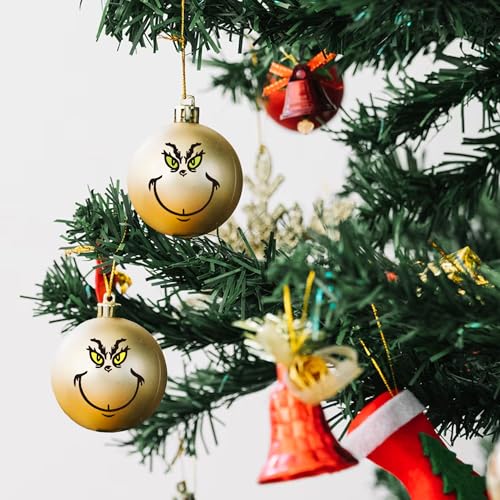 40 PCS Christmas Eye Sticker Decals - Yellow & Green Face Stickers for Ornaments