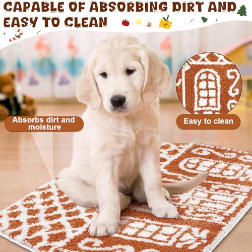 Breling Classic Gingerbread House Christmas Bath Mat 28.4 x 16.5 in, Holiday Decor