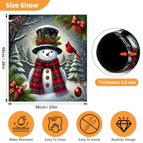 Snowman Magnetic Dishwasher Cover - 23x26in Decorative Refrigerator Magnet Sticker BVBOX
