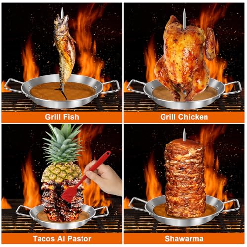 Al Pastor Skewer for Grill - 13 Inch Classical Version with Fat Separator