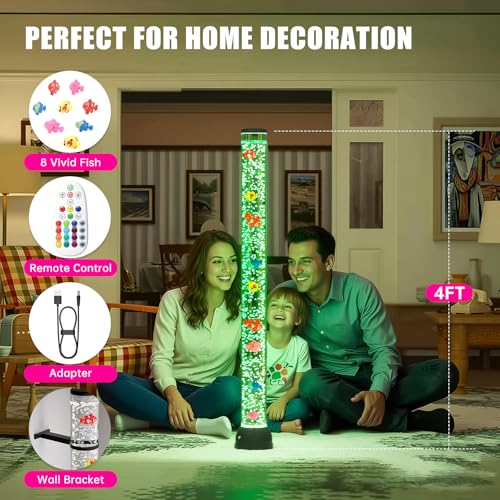 Large Sensory Bubble Tube Lamp with Remote Control & 16 Color Effects for Stress Relief