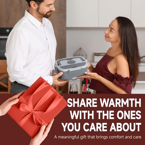 Electric Lunch Box for Adults Gray 15-30 Min Fast Heating Portable Food Warmer
