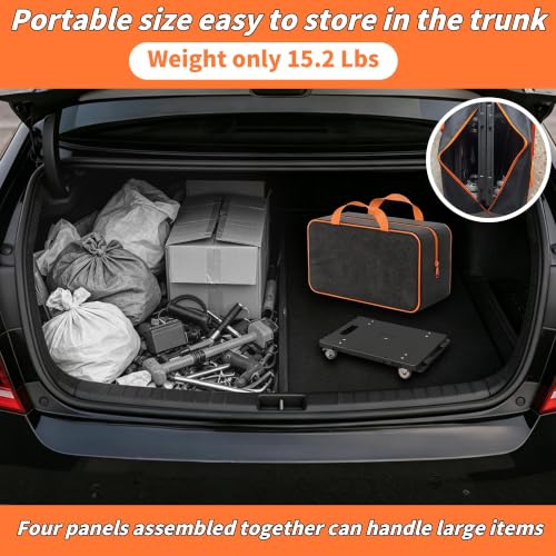 Connectable Furniture Dolly Set 4 Pieces with Detachable Handle - Black, Max Load 1760Lb