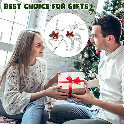 Bucherry 2-Pack Christmas Acrylic Reindeer Figurines - Basic Style Holiday Decor