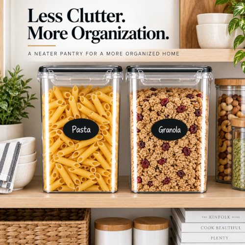DWËLLZA KITCHEN 3.6L Food Storage Containers Set of 4 - Airtight Dry Food Organizer