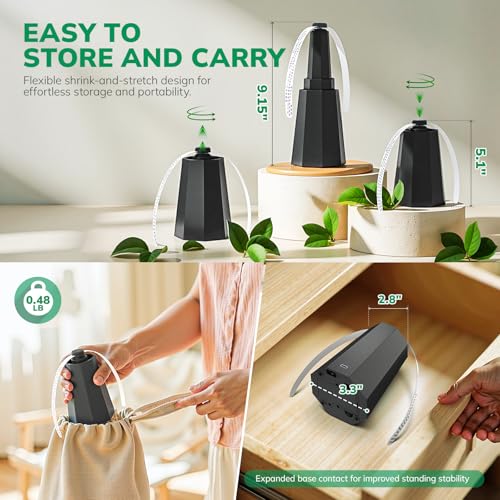 Grete Gotye 4-Pack Black Rechargeable Fly Fans for Outdoor & Indoor Use, Up to 10-Hour Battery Life, Foldable & Portable